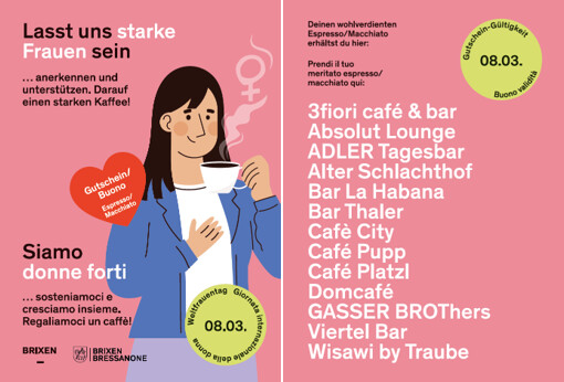 Weltfrauentag in Brixen: Eine kleine aber bedeutende Geste der Anerkennung und Wertschätzung