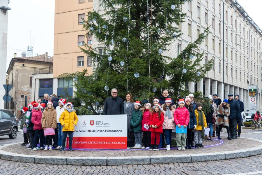 Inaugurato l'albero di Natale a Mantova